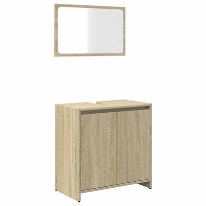 vidaXL 2 Piece Bathroom Furniture Set Sonoma Oak Engineered Wood