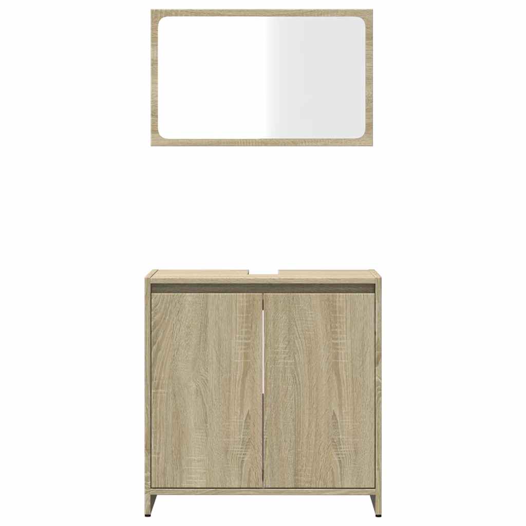vidaXL 2 Piece Bathroom Furniture Set Sonoma Oak Engineered Wood