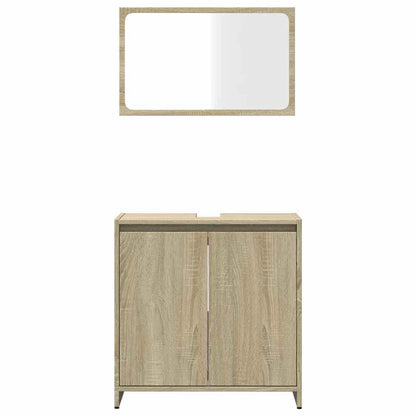 vidaXL 2 Piece Bathroom Furniture Set Sonoma Oak Engineered Wood