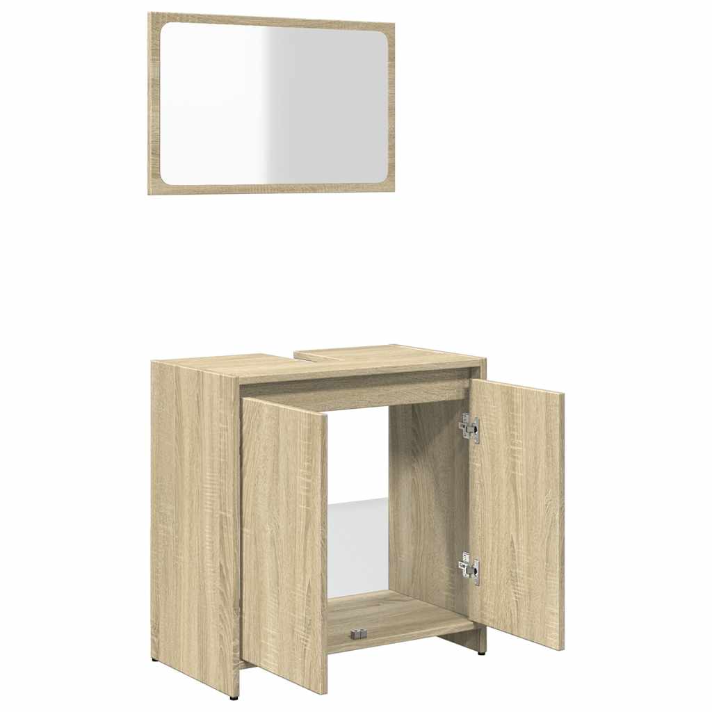 vidaXL 2 Piece Bathroom Furniture Set Sonoma Oak Engineered Wood