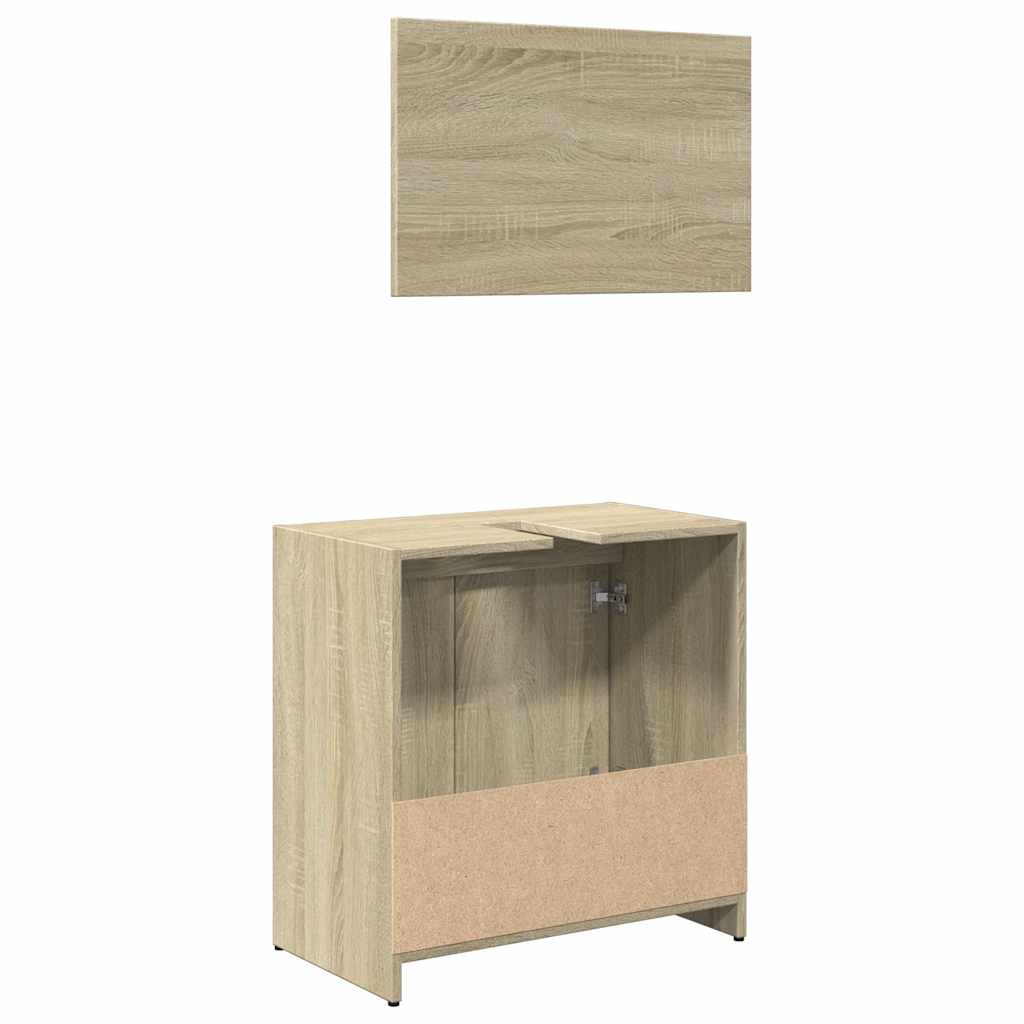 vidaXL 2 Piece Bathroom Furniture Set Sonoma Oak Engineered Wood