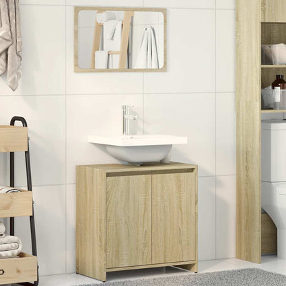vidaXL 2 Piece Bathroom Furniture Set Sonoma Oak Engineered Wood