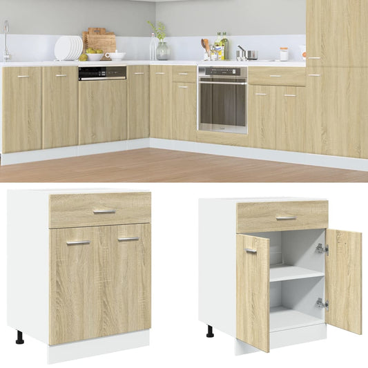 vidaXL Drawer Bottom Cabinet "Lyon" Sonoma Oak 60x46x81,5 cm Engineered Wood