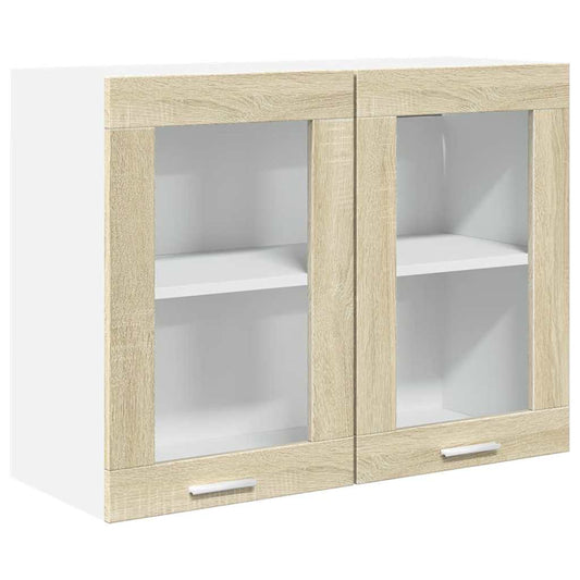 vidaXL Hanging Glass Cabinet Lyon Sonoma Oak 80x31x60 cm Engineered Wood
