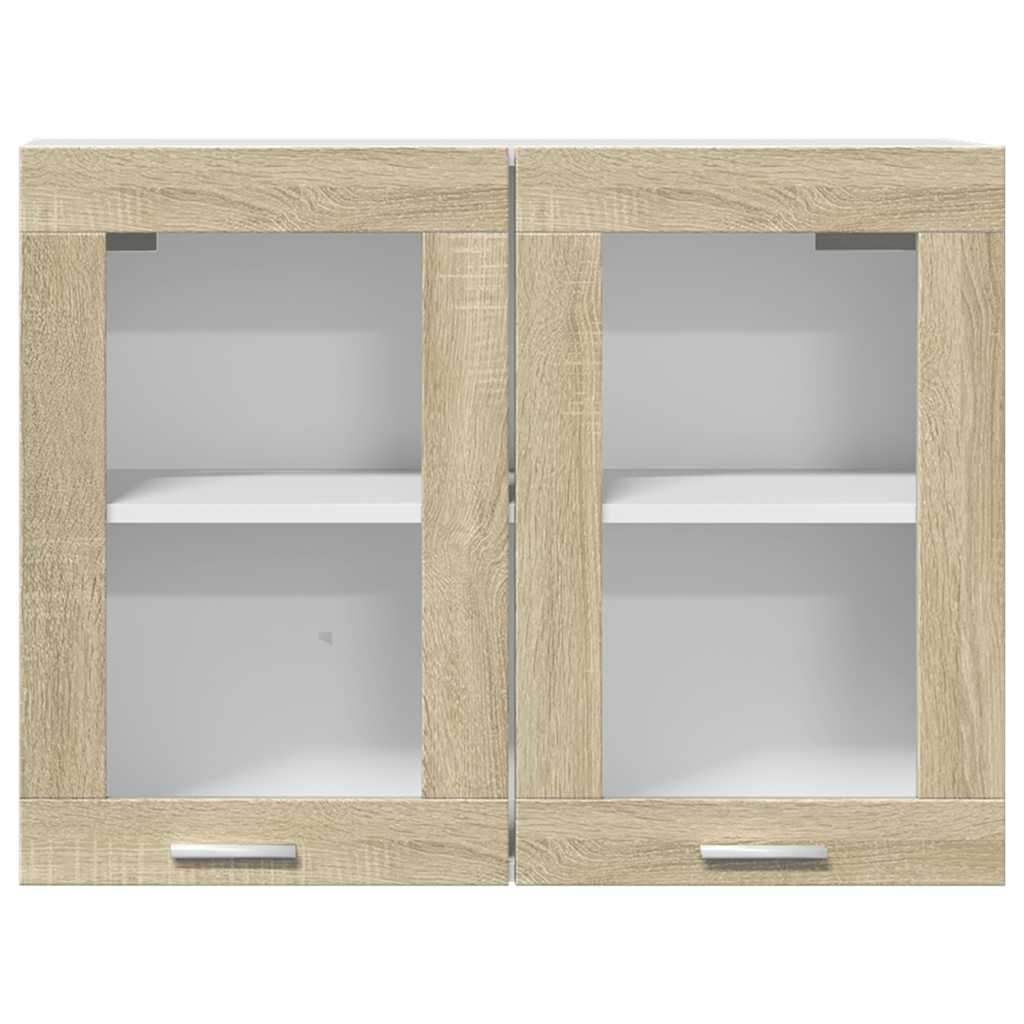 vidaXL Hanging Glass Cabinet Lyon Sonoma Oak 80x31x60 cm Engineered Wood