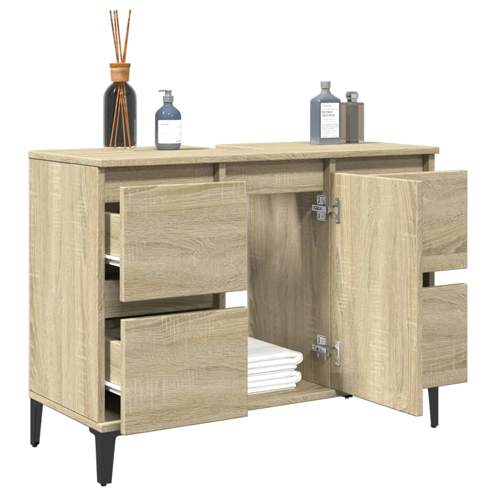 vidaXL Sink Cabinet Sonoma Oak 80x33x60 cm Engineered Wood