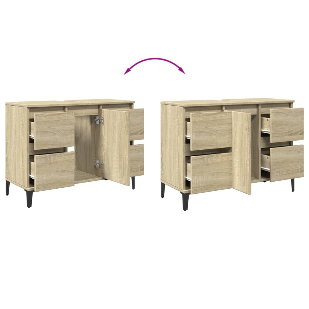 vidaXL Sink Cabinet Sonoma Oak 80x33x60 cm Engineered Wood