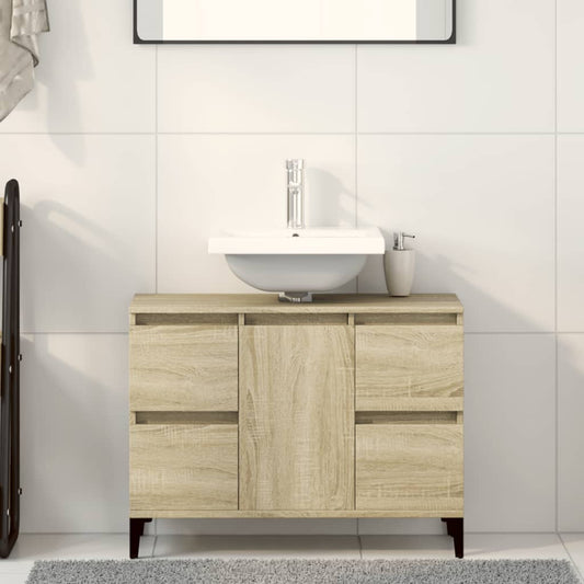 vidaXL Sink Cabinet Sonoma Oak 80x33x60 cm Engineered Wood