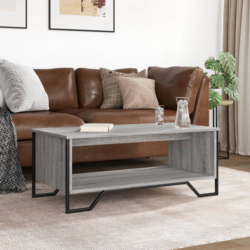 vidaXL Coffee Table Grey Sonoma 100x51x40 cm Engineered Wood