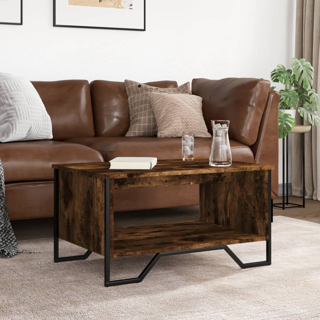 vidaXL Coffee Table Smoked Oak 75x51x40 cm Engineered Wood