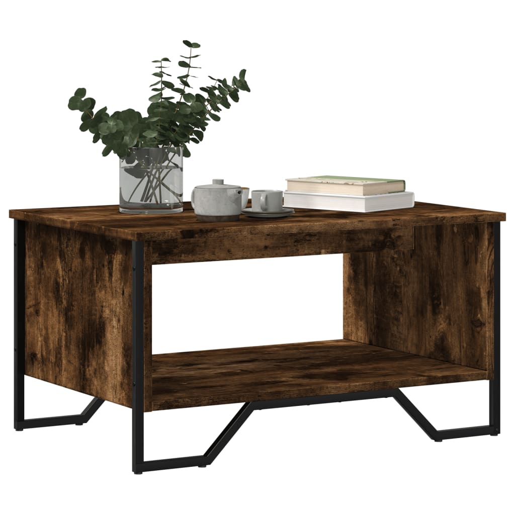 vidaXL Coffee Table Smoked Oak 75x51x40 cm Engineered Wood