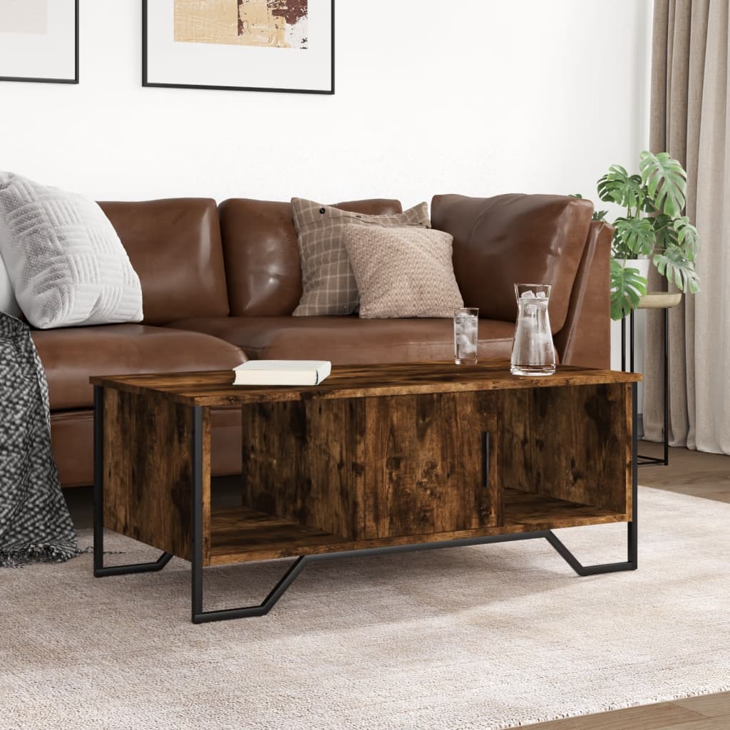 vidaXL Coffee Table Smoked Oak 100x51x40 cm Engineered Wood