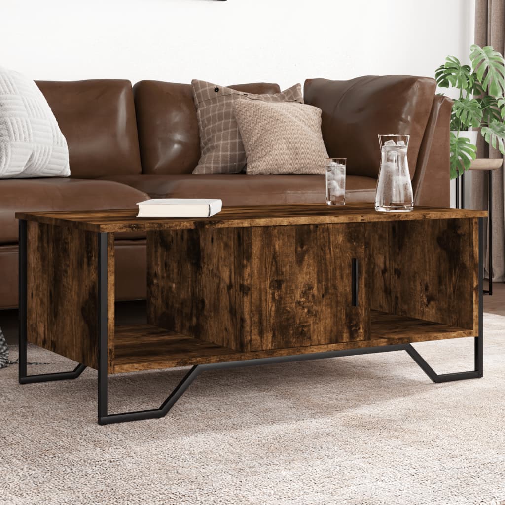 vidaXL Coffee Table Smoked Oak 100x51x40 cm Engineered Wood