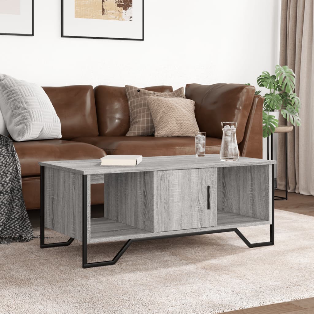 vidaXL Coffee Table Grey Sonoma 100x51x40 cm Engineered Wood