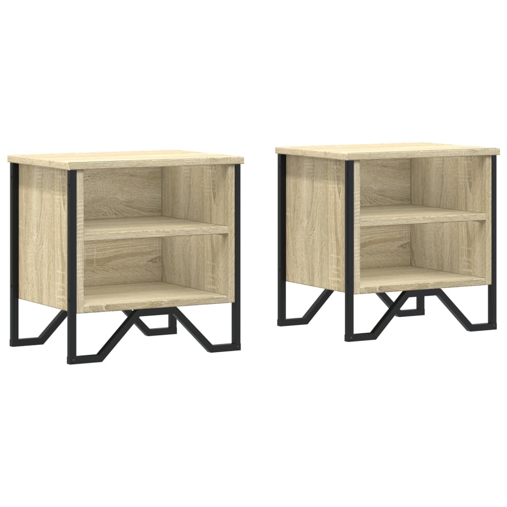vidaXL Bedside Cabinet Sonoma Oak 2 pcs 40x30x40 cm Engineered Wood