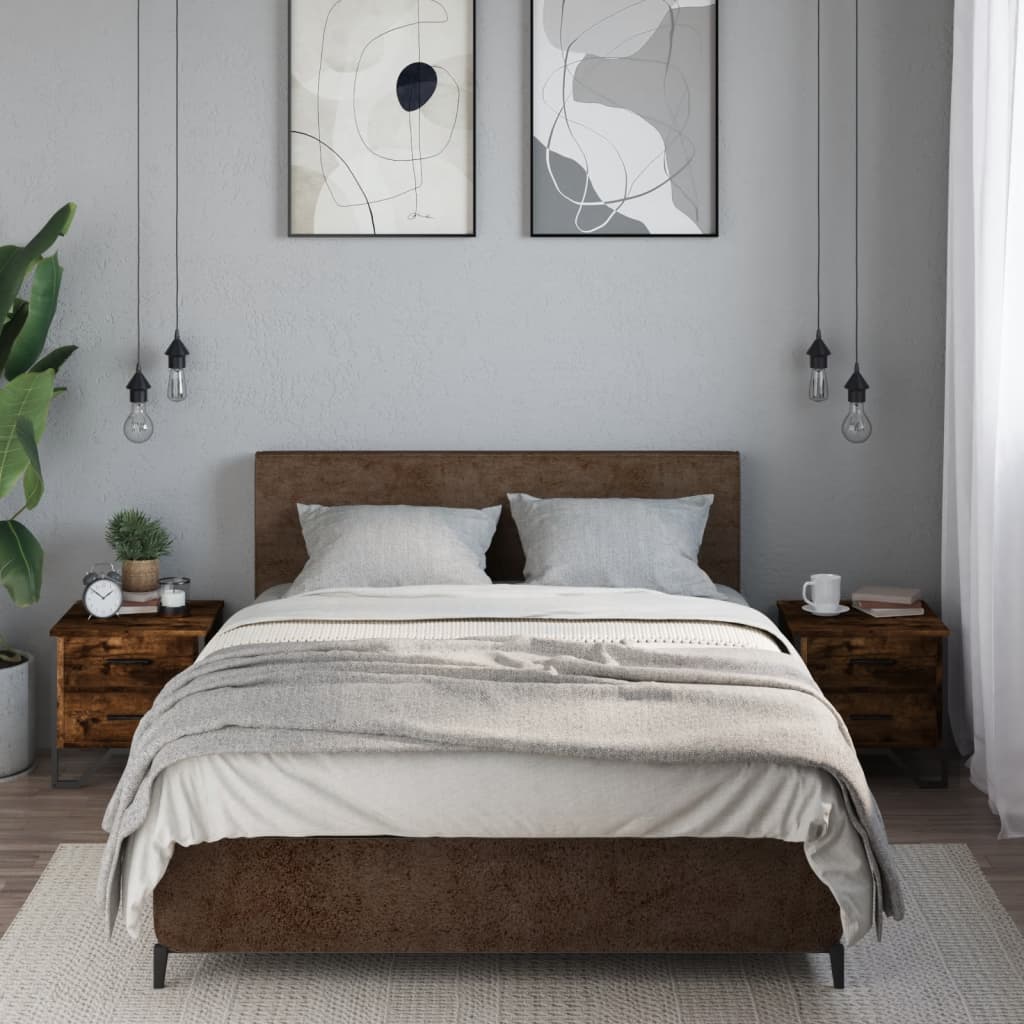 vidaXL Bedside Cabinets 2 pcs Smoked Oak 40x41x40 cm Engineered Wood