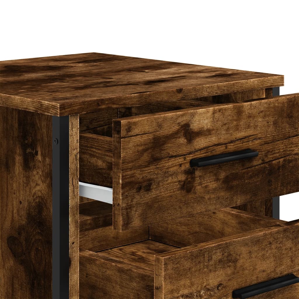 vidaXL Bedside Cabinets 2 pcs Smoked Oak 40x41x40 cm Engineered Wood
