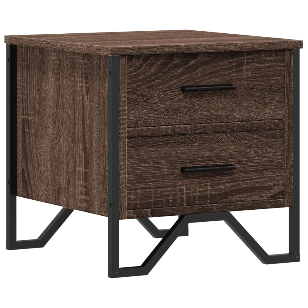 vidaXL Bedside Cabinet Brown Oak 40x41x40 cm Engineered Wood