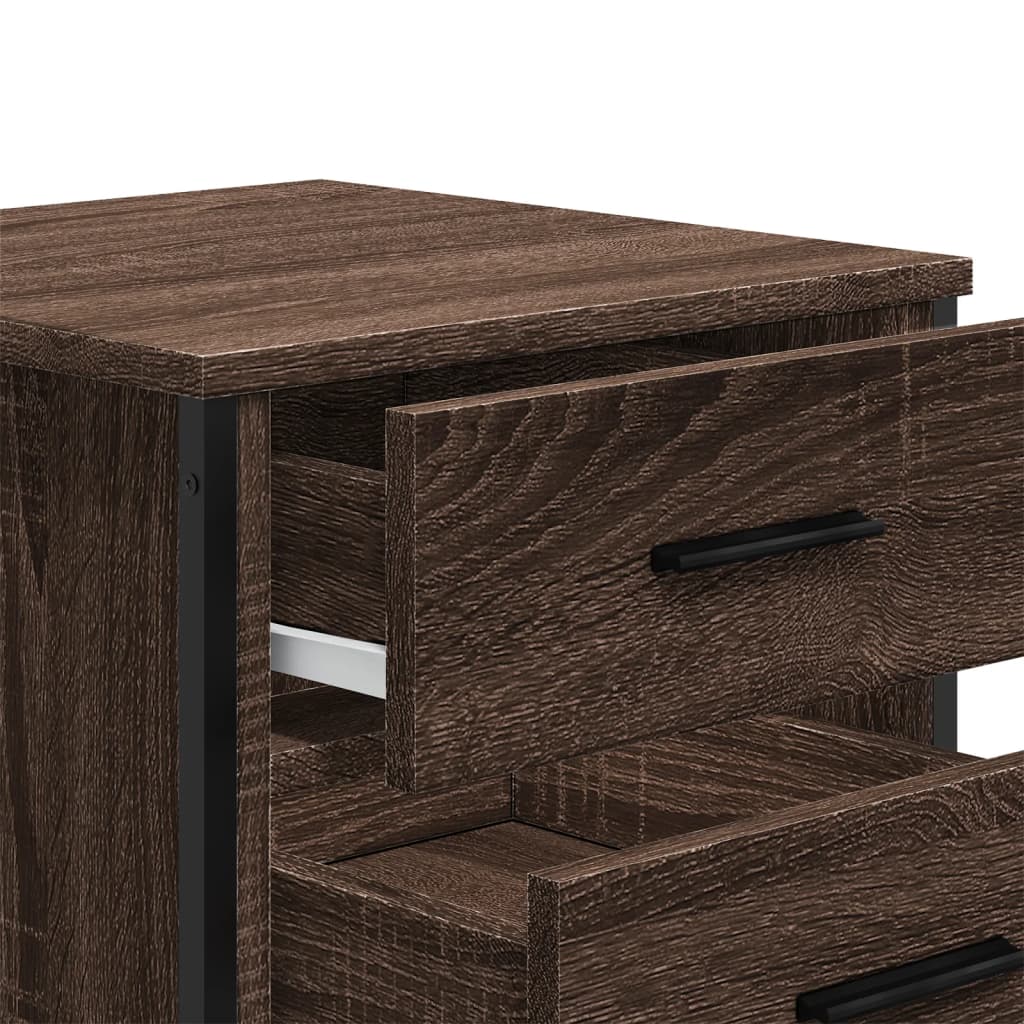 vidaXL Bedside Cabinet Brown Oak 40x41x40 cm Engineered Wood