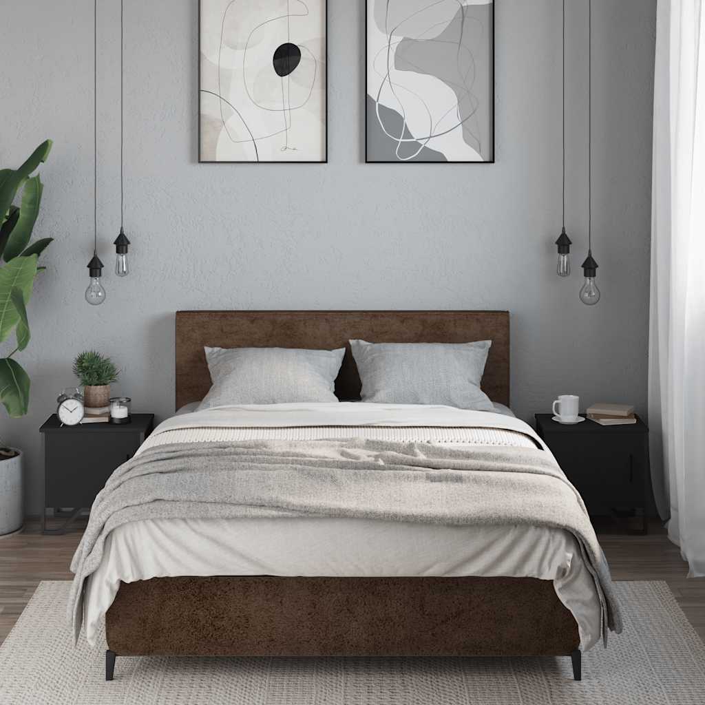 vidaXL Bedside Cabinets 2 pcs Black 40x30x40 cm Engineered Wood