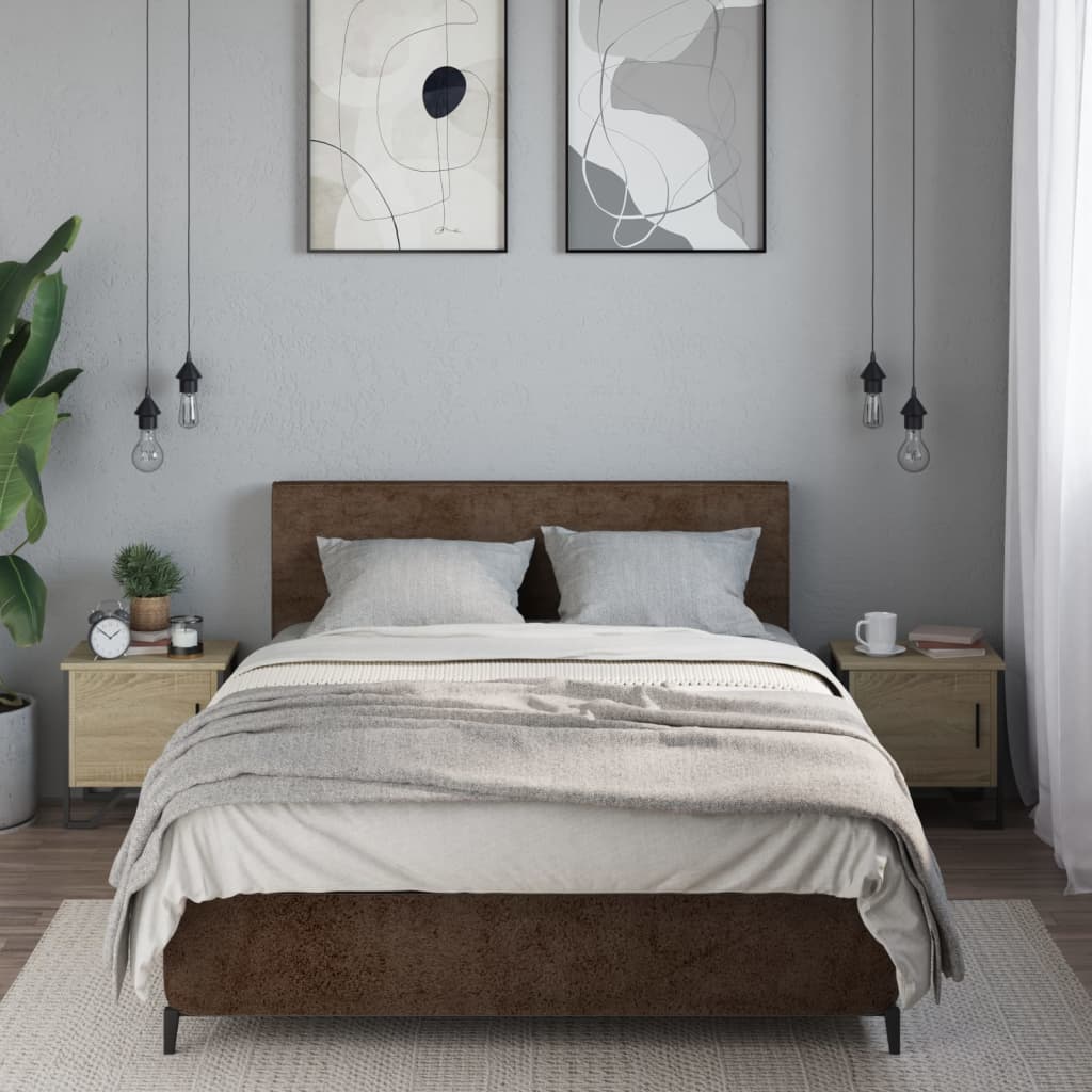 vidaXL Bedside Cabinets 2 pcs Sonoma Oak 40x30x40 cm Engineered Wood
