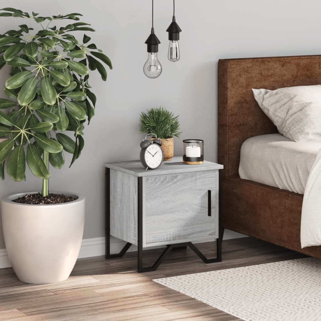 vidaXL Bedside Cabinet Grey Sonoma 40x30x40 cm Engineered Wood