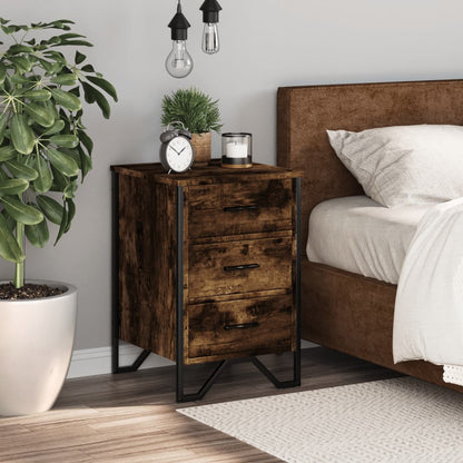 vidaXL Bedside Cabinet Smoked Oak 40x41x60 cm Engineered Wood