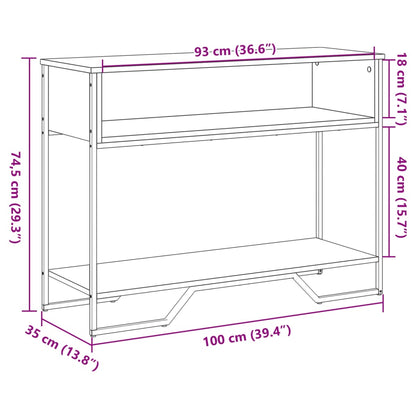 vidaXL Console Table Smoked Oak 100x35x74.5 cm Engineered Wood