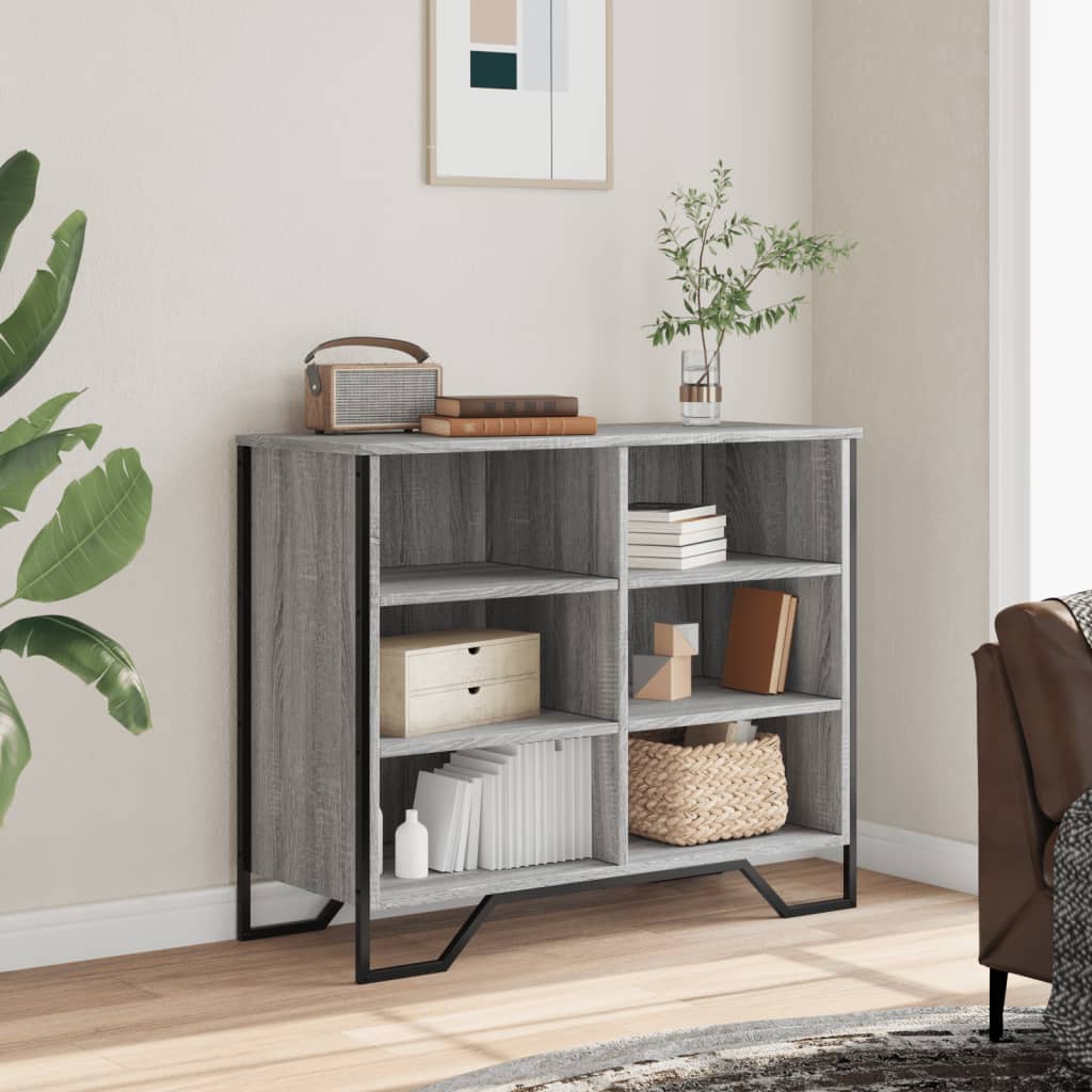 vidaXL Sideboard Grey Sonoma 91x35.5x74.5 cm Engineered Wood