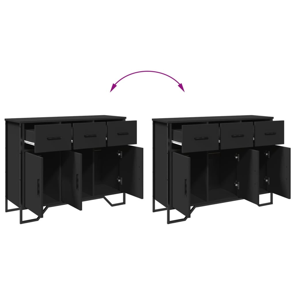 vidaXL Sideboard Black 97x32,5x74,5 cm Engineered Wood