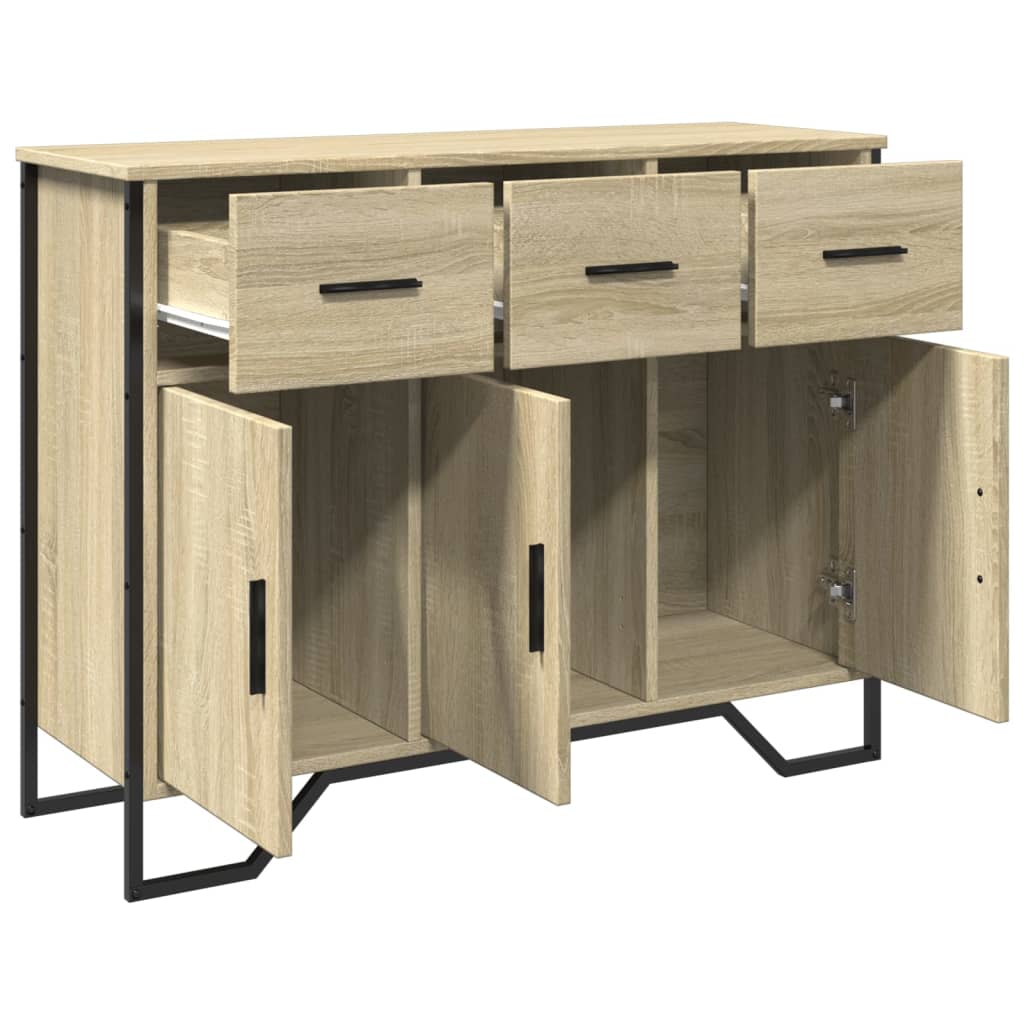 vidaXL Sideboard Sonoma Oak 97x32.5x74.5 cm Engineered Wood