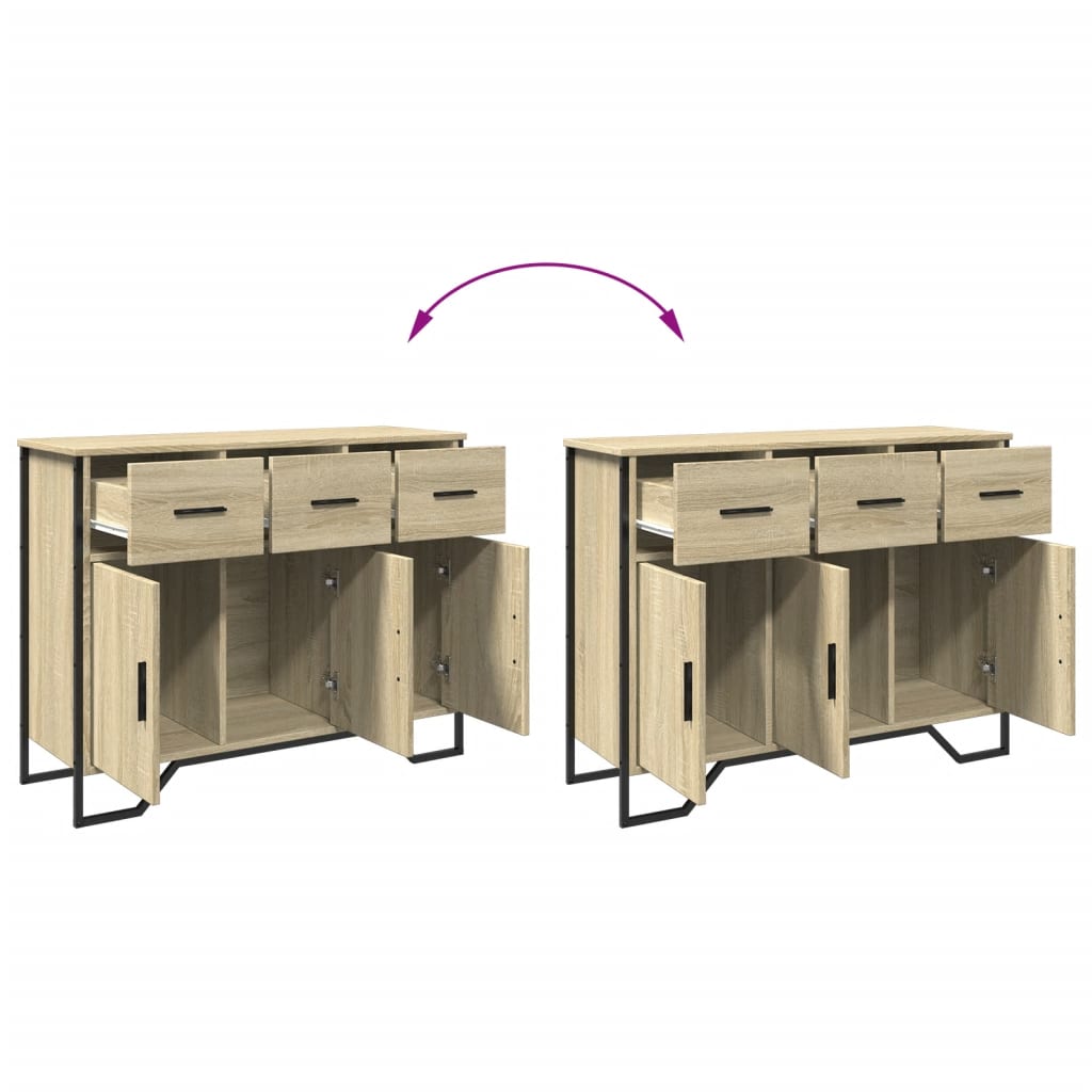 vidaXL Sideboard Sonoma Oak 97x32.5x74.5 cm Engineered Wood