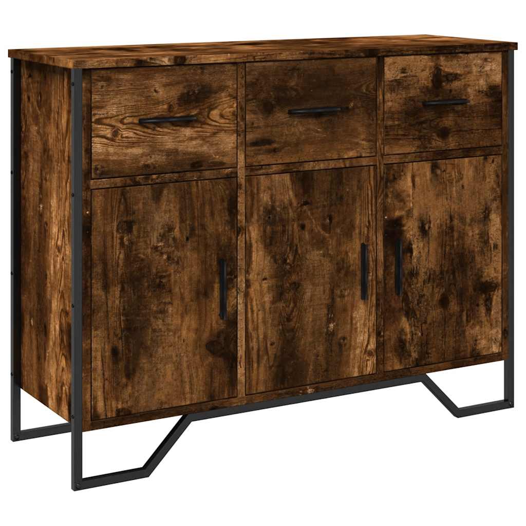 vidaXL Sideboard Smoked Oak 97x32,5x74,5 cm Engineered Wood