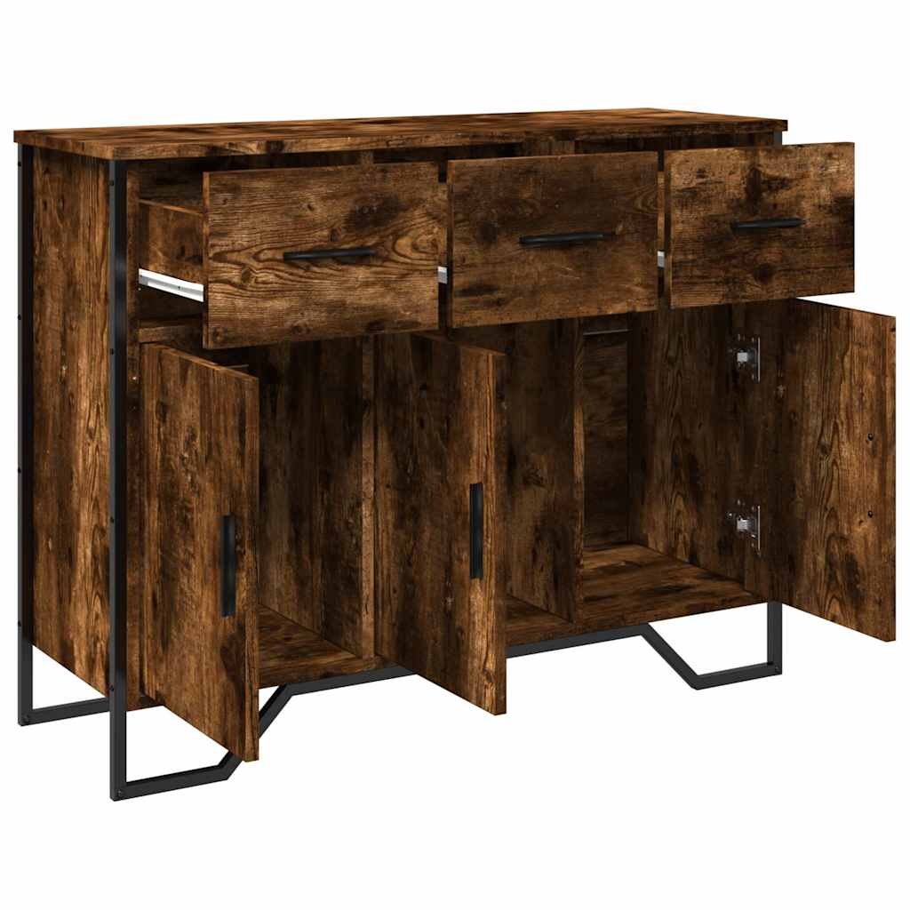 vidaXL Sideboard Smoked Oak 97x32,5x74,5 cm Engineered Wood