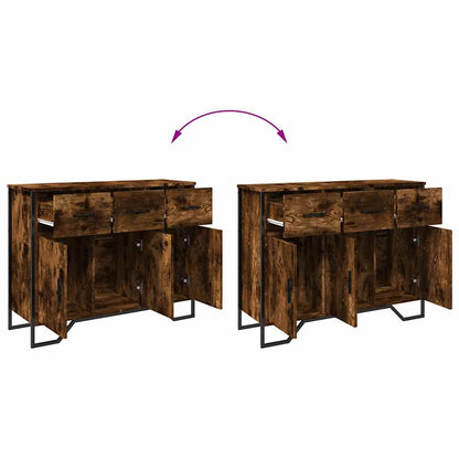 vidaXL Sideboard Smoked Oak 97x32,5x74,5 cm Engineered Wood