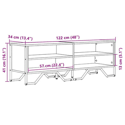 vidaXL TV Cabinet Black 122x34x41 cm Engineered Wood