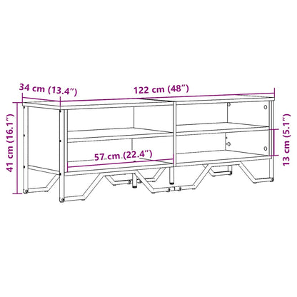 vidaXL TV Cabinet Brown Oak 122x34x41 cm Engineered Wood