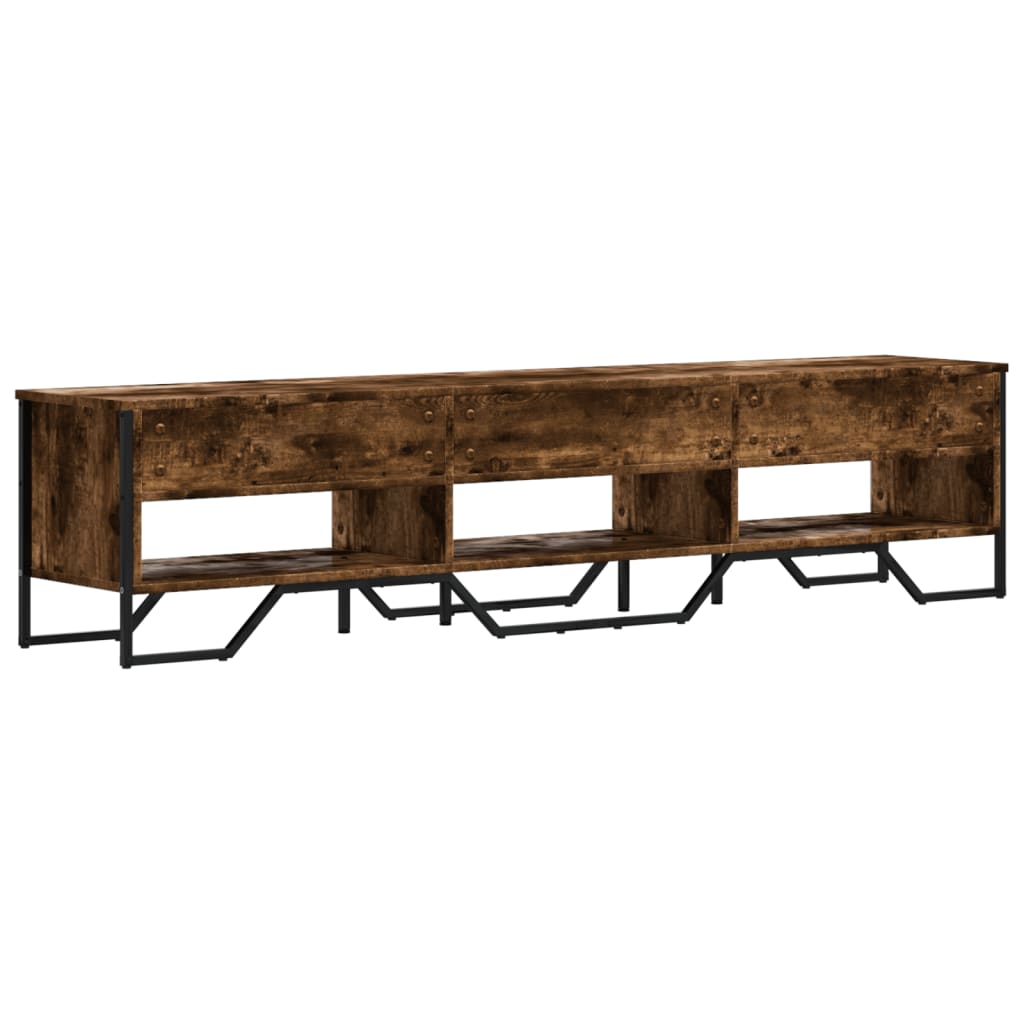vidaXL TV Cabinet Smoked Oak 180x34x41 cm Engineered Wood
