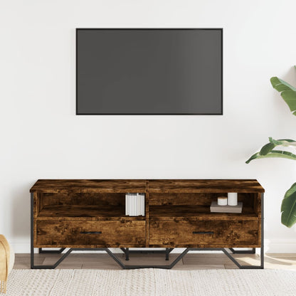 vidaXL TV Cabinet Smoked Oak 122x34x41 cm Engineered Wood