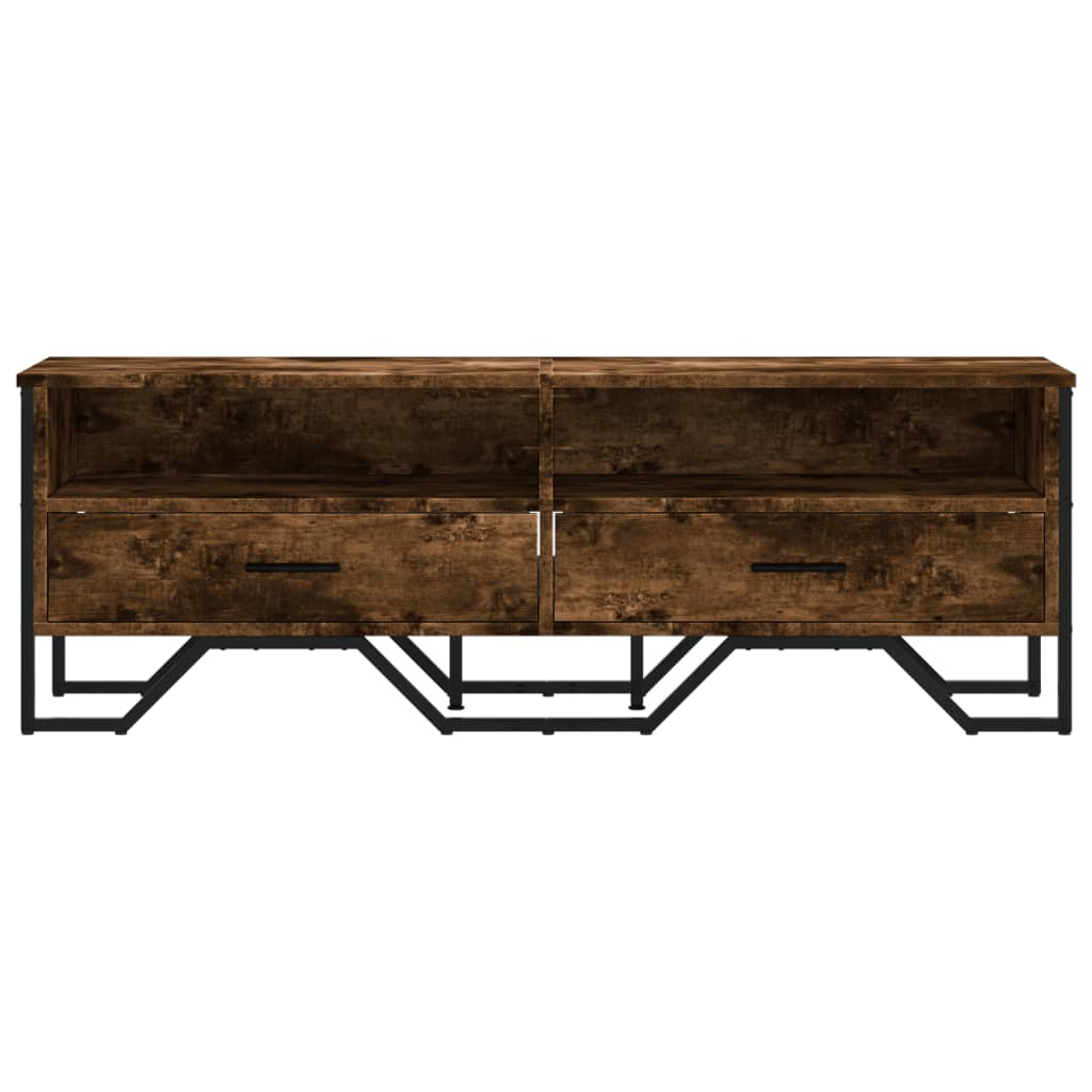 vidaXL TV Cabinet Smoked Oak 122x34x41 cm Engineered Wood