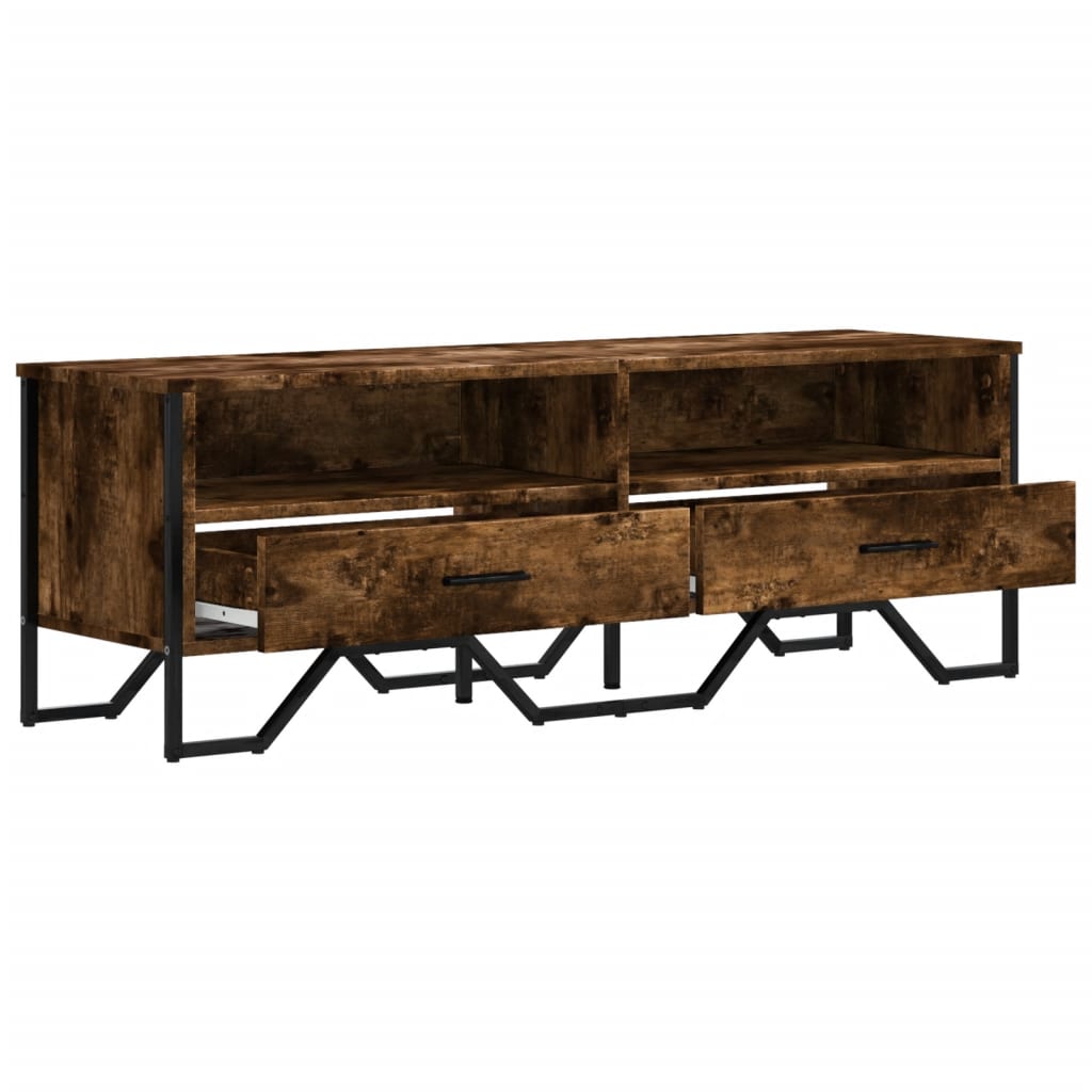 vidaXL TV Cabinet Smoked Oak 122x34x41 cm Engineered Wood