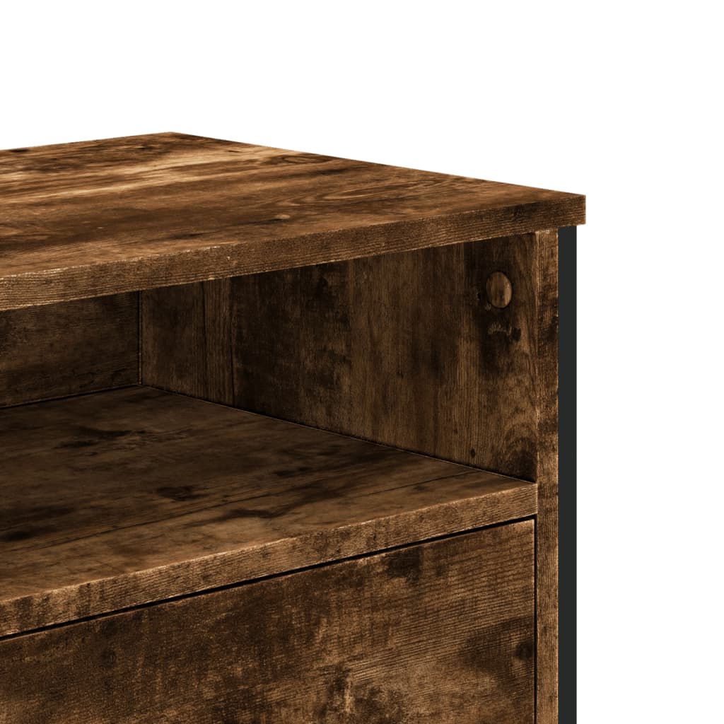vidaXL TV Cabinet Smoked Oak 122x34x41 cm Engineered Wood