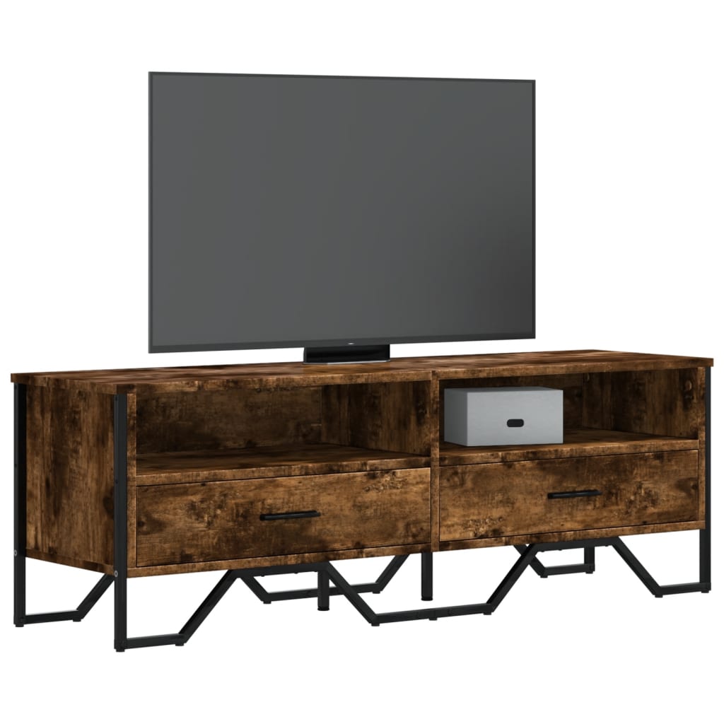 vidaXL TV Cabinet Smoked Oak 122x34x41 cm Engineered Wood