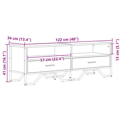 vidaXL TV Cabinet Grey Sonoma 122x34x41 cm Engineered Wood