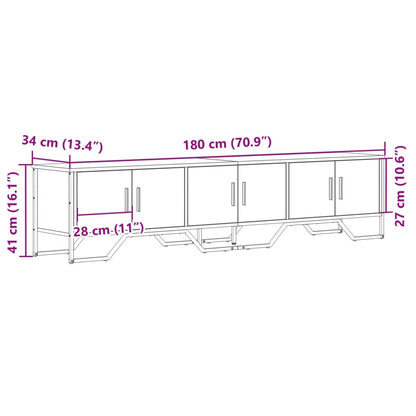 vidaXL TV Cabinet Sonoma Oak 180x34x41 cm Engineered Wood