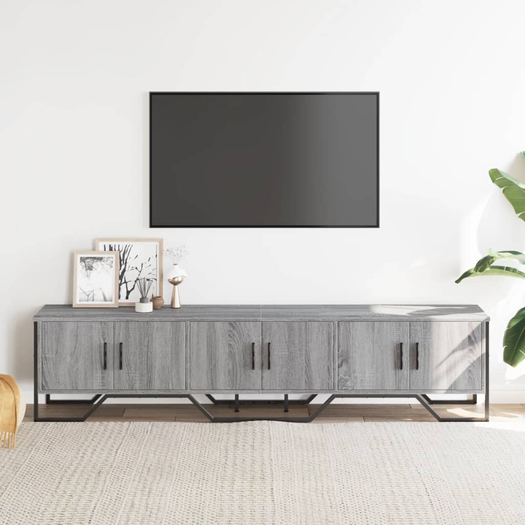 vidaXL TV Cabinet Grey Sonoma 180x34x41 cm Engineered Wood