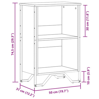 vidaXL Bookcase Brown Oak 50x31x74.5 cm Engineered Wood
