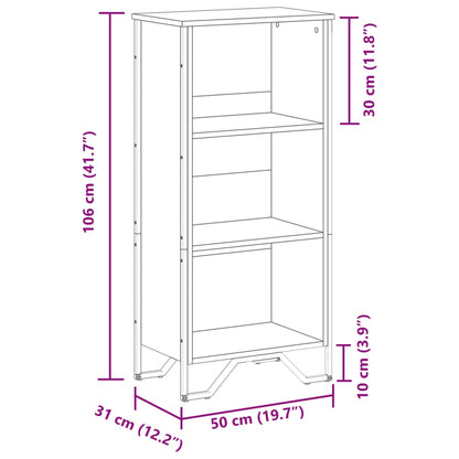 vidaXL Bookcase Black 50x31x106 cm Engineered Wood