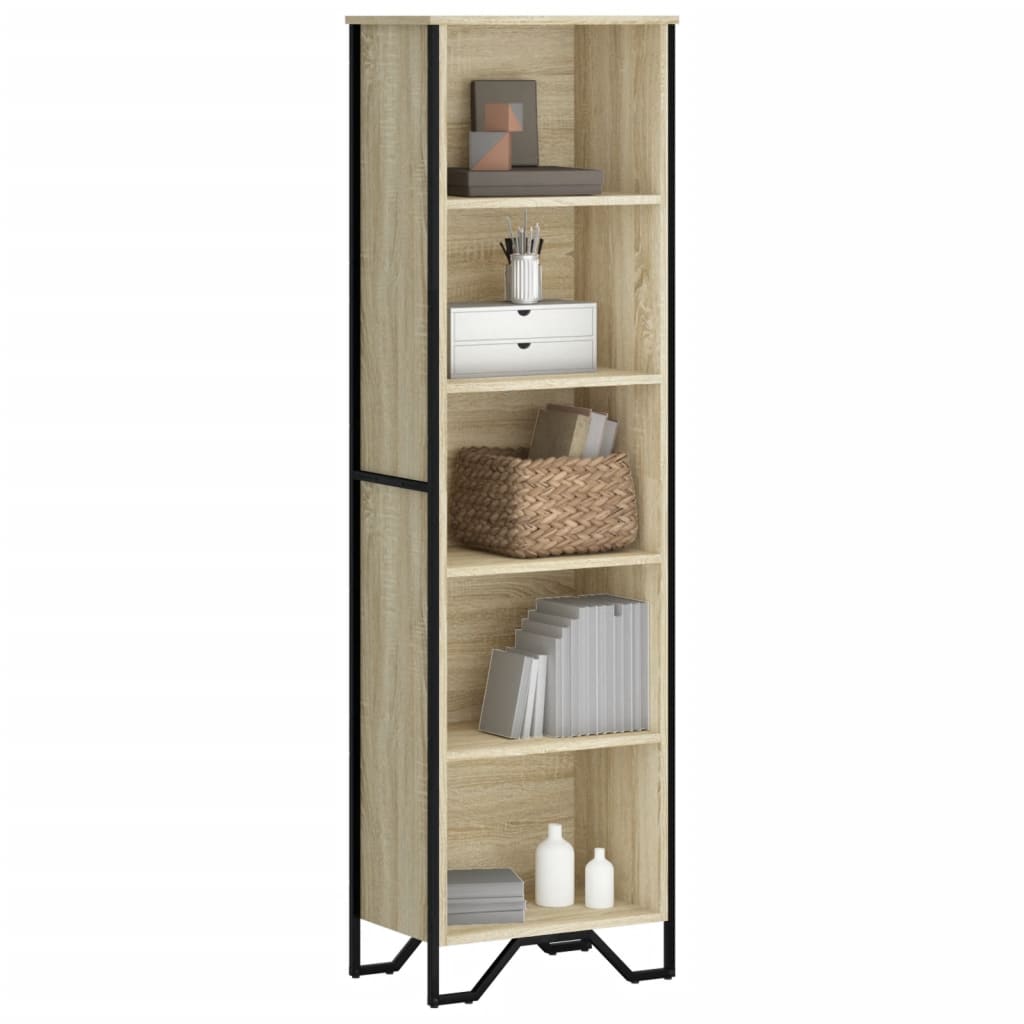 vidaXL Bookcase Sonoma Oak 50x31x169 cm Engineered Wood