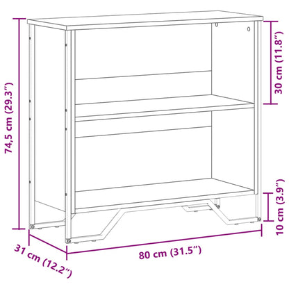vidaXL Bookcase Brown Oak 80x31x74.5 cm Engineered Wood